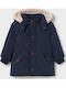 Kids Parka Short Hooded Blue