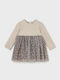 Girls Knitted Dress Animal Print Brown Dark