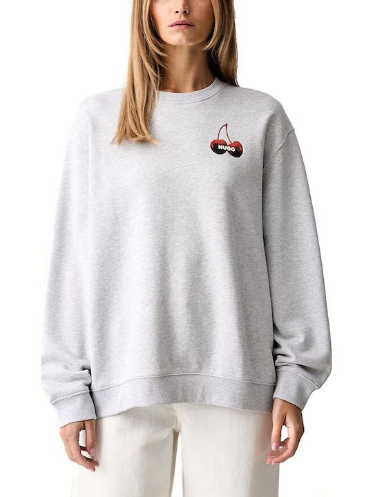 Hugo Langarmiges Sweatshirt Für Damen Grau