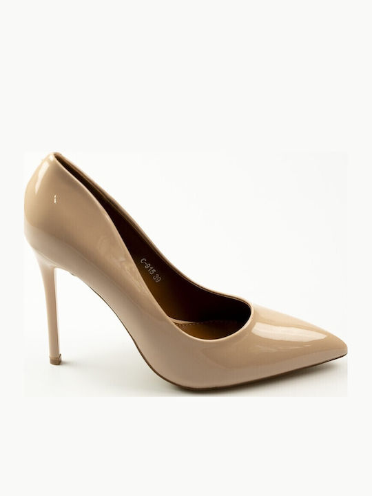 Fshoes Pointed Toe Heels from Patent Leather wi...