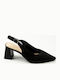 Pointed Toe Heels with Mid Heel Black