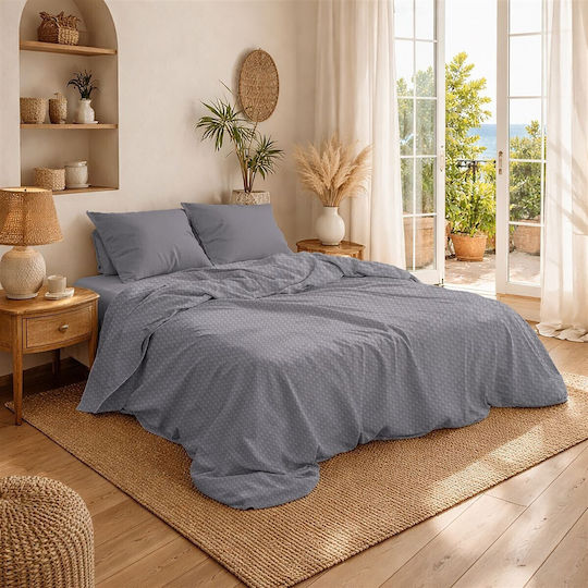 Dimcol Κουβέρτα Πικέ Υπέρδιπλη 225x270εκ. Grey