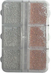 Nail Design Caviar Silver-Rose Gold