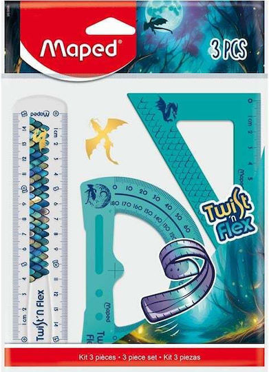 Maped Geometric Tools Kit 3 Pieces Dragon Twist N Flex 981898