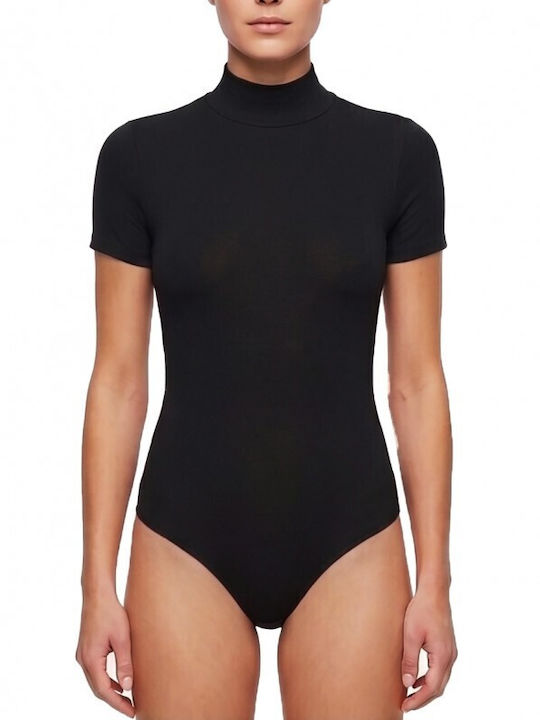 Micromondal Bodysuit Cu Guler Înalt M Negru 1112may