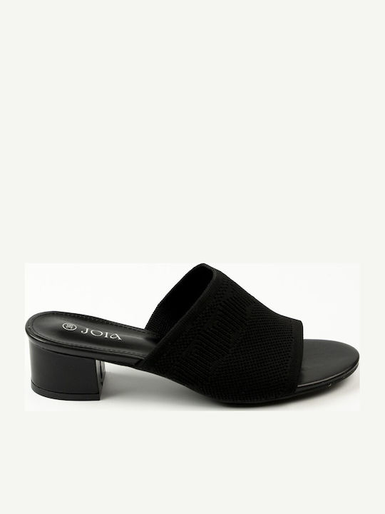 Fshoes Mules с нисък ток в черен цвят