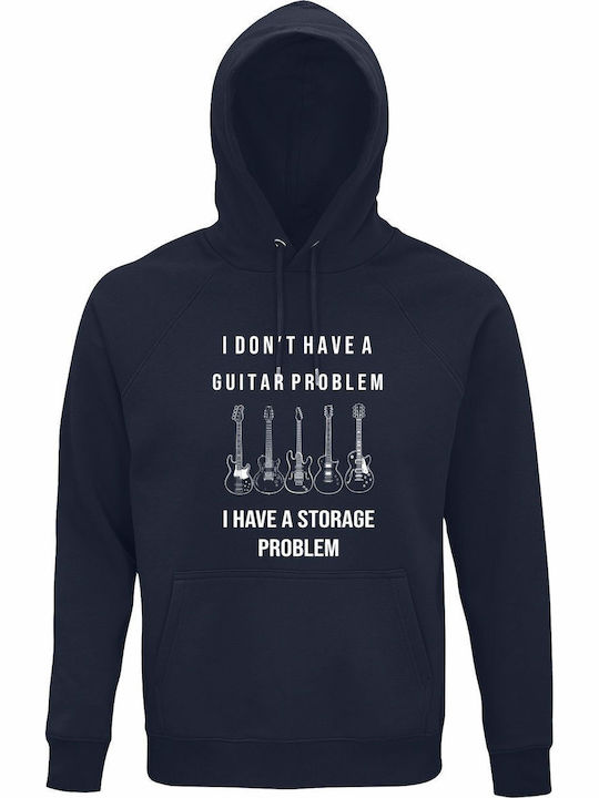 Bio-Baumwolle Unisex Kapuzenpulli I Dont Have A Guitar Problem I Have A Storage Problem Music Lover Marineblau