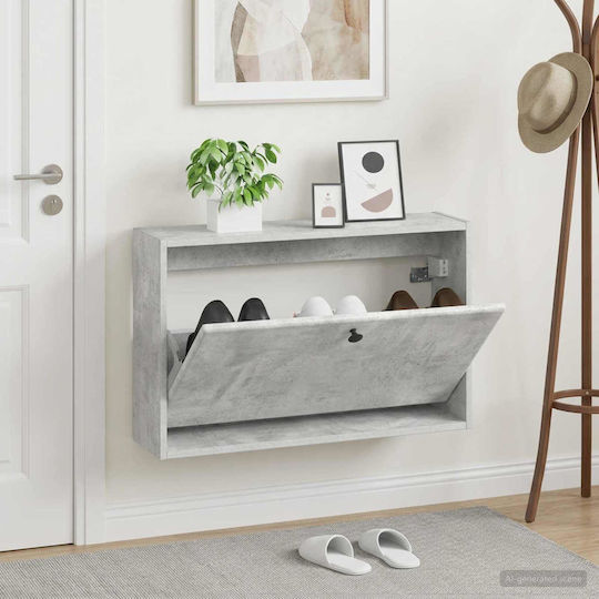Breda Метален шкаф за обувки Сив с Накланящи се Рафтове Д71xД17xВ43cm
