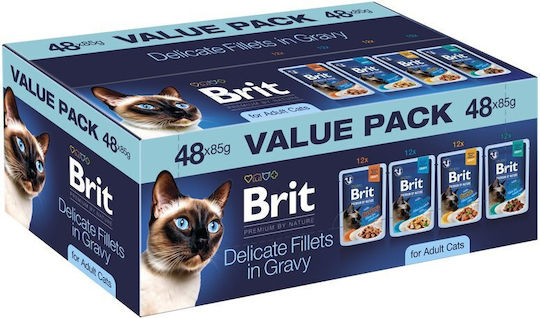 Brit Premium By Wet Cat Food for Adult Cats 48x85gr