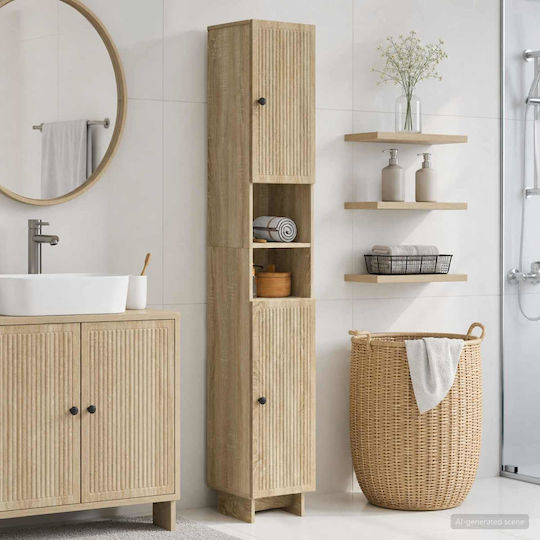 vidaXL Floor Bathroom Column Cabinet M30xD31xH190cm Sonoma