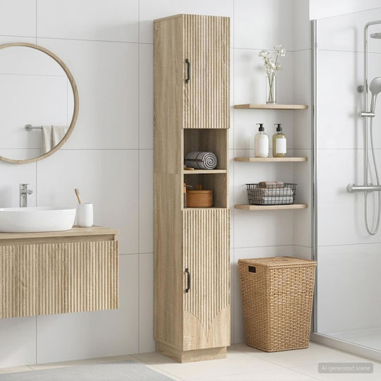 vidaXL Bathroom Floor Column Cabinet M30xW31xH187cm Sonoma