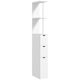 HomCom Bathroom Floor Column Cabinet 15x33x136.8cm White