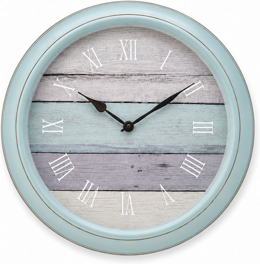 Wall Clock Plastic Light Blue