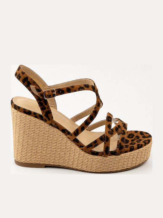 Fshoes Fshoes Damenplattformen Leo-Print