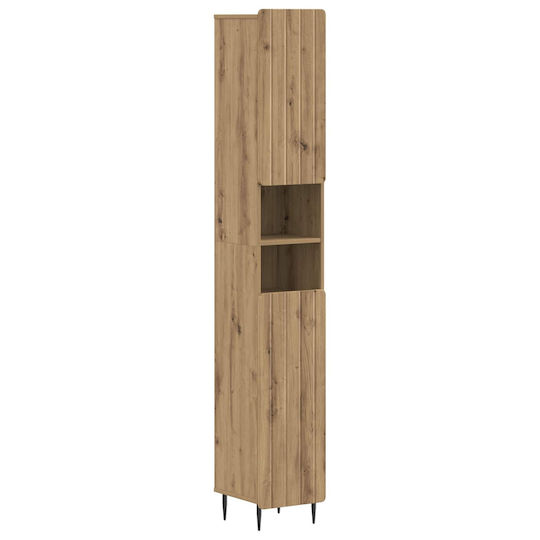 vidaXL Badezimmer-Säulenschrank Boden M30xB31xH189.5cm Eiche