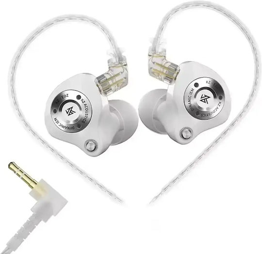 Kz Edz Dynamic Driver Ακουστικά In-ear Λευκά