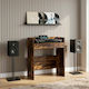 vidaXL DJ Table Smoked Oak Wood 62 x 45 x 102 cm