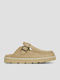 Mules with Heel in Beige Colour
