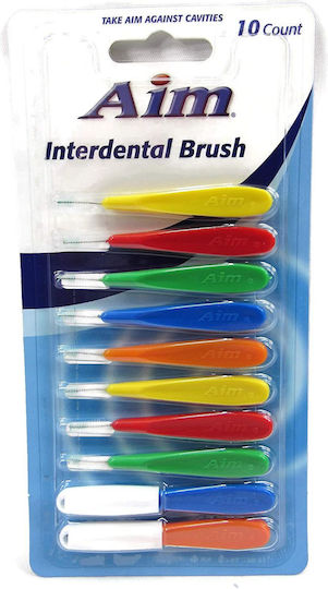 Set 10 AIM Mundpflegezubehör Effektive Reinigung Zwischen Zähnen Zahnspangen Verschiedene Farben Größen
