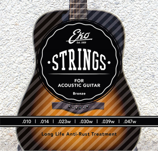 Light Set of Bronze Acoustic Guitar Strings 10 - 47"