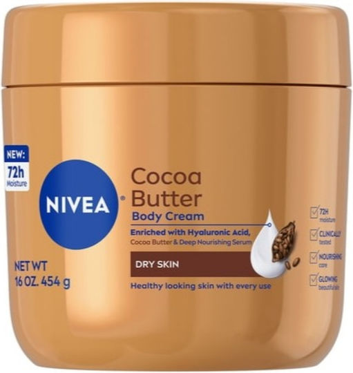 Nivea Cocoa Butter Cremă Hidratantă de Corp pentru Piele Uscată/Foarte Uscată 454gr