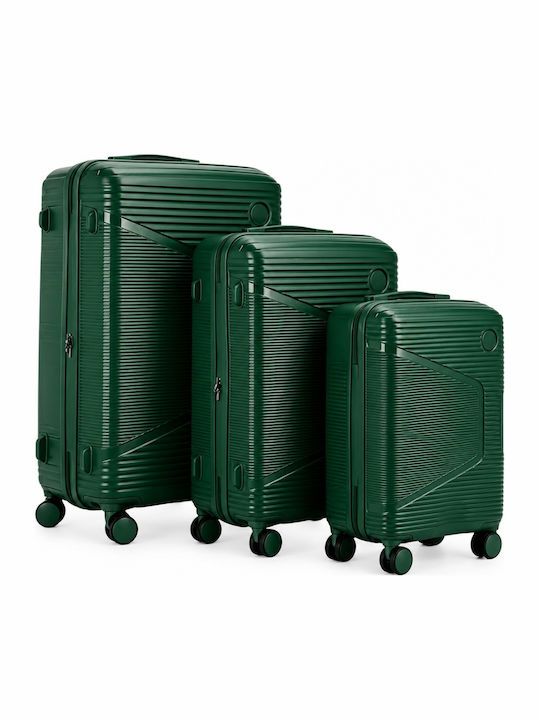 Felbags Suitcases Hard Dark Green Set 3pcs