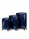 Felbags Suitcases Hard Navy Blue Set of 3 Pieces