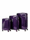 Felbags Suitcases Hard Dark Purple Set 3pcs
