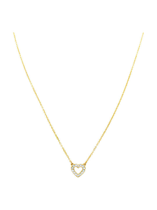 Savvas Design Halskette aus 9K Gold mit Zirkon AKOL01259