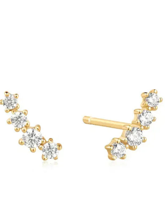 Ania Haie Gold Plated Silver Stud Earrings with Stones