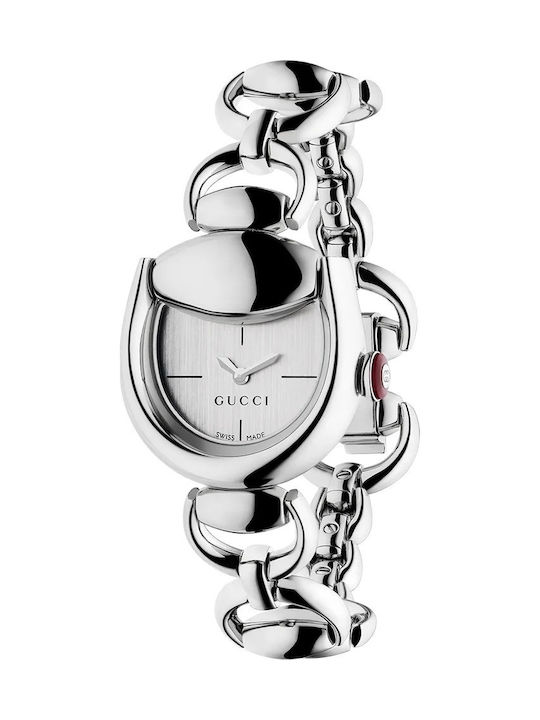 Gucci Women's Battery Watch with Silver Metal Bracelet