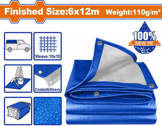 Wadfow Αδιάβροχος Μουσαμάς 110gr/m² 12x2μ. Ελαφρού Τύπου Πολύχρωμος
