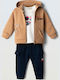 Kids Sweatpants Set With Jacket Tabac Brown 3 Pieces