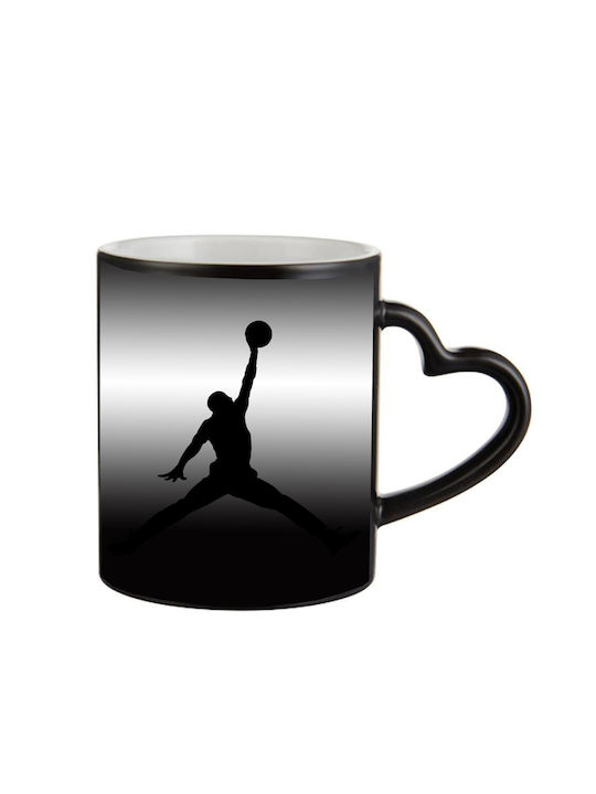 Magic Black Mug Basketball Handle Heart