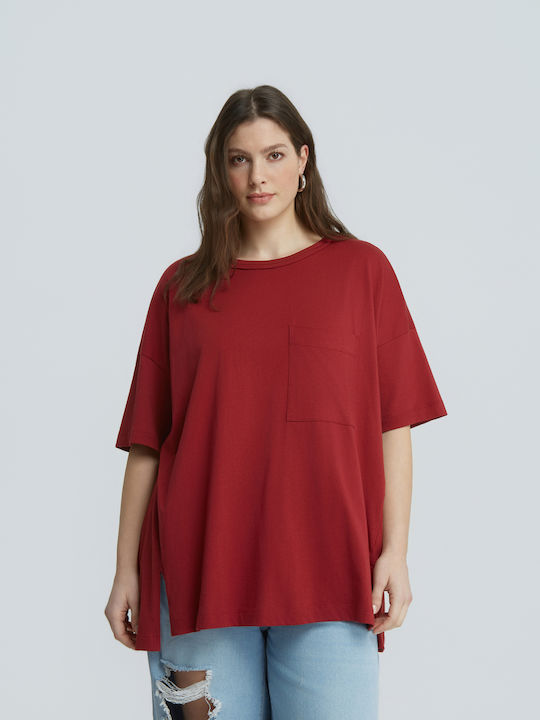 Bluza Damă Oversized Tricou Burgundy 0039.1557.NETTO-bordeaux
