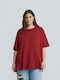 Bluza Damă Oversized Tricou Burgundy 0039.1557.NETTO-bordeaux