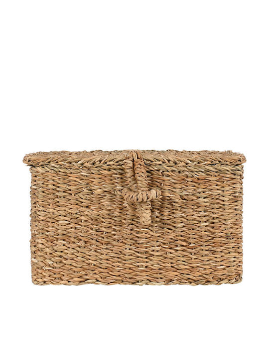 Estia Nerina Storage Basket Wicker with Lid Beige 25x14x15cm
