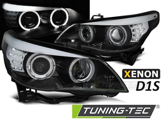 Car Bulbs Angel Eyes Front Black Reinforced Halo Rims D1s Led Flash Bmw E60 05-08 Lpbmp0