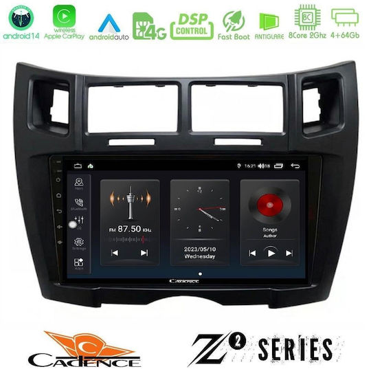 Cadence Ηχοσύστημα Αυτοκινήτου για Toyota Yaris 2023-2024 (Bluetooth/USB/WiFi/GPS/Apple-Carplay/Android-Auto) με Οθόνη Αφής 9"