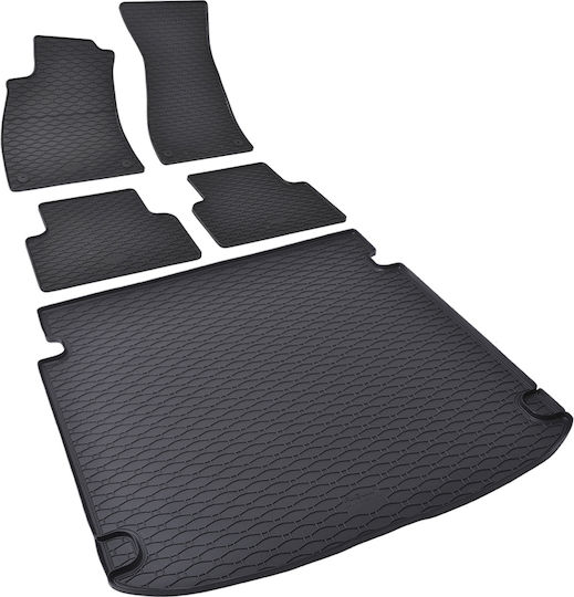 Rubber Trunk Car Mats Black Set Compatible with Audi A5 B10 5 Pieces