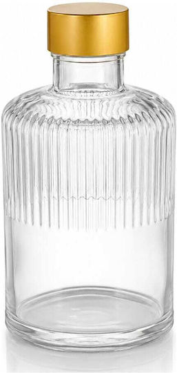 Yuk Glass Water Bottle with Gold Screw Lid 1000ml