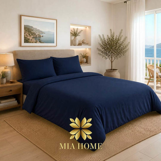 Mia Home Σετ Σεντόνια Υπέρδιπλα 220x240εκ. Μπλε (4τμχ)