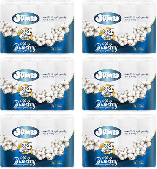 Private Label Tissue Χαρτί Υγείας 24 Ρολά 3 Φύλλων 6 Συσκευασίες