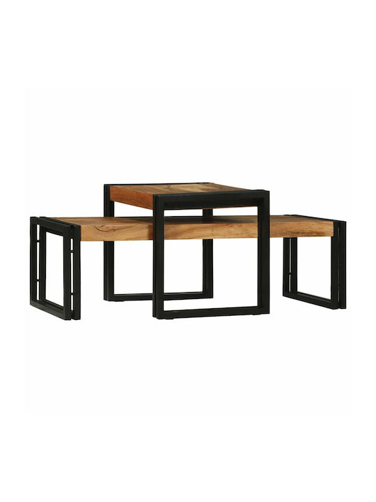 Rectangular Wooden Brown Side Table 2 Pieces L4...