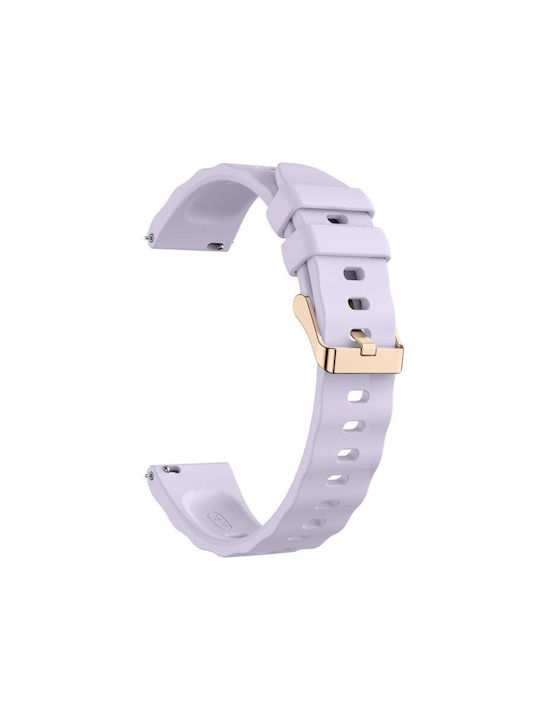 Silicone Strap Ocean Pattern Rose Gold Clasp Garmin Vivoactive 4S Vivomove 3S Light Purple