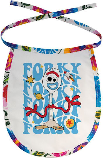 Koupakoupa Forky Αδιάβροχη Σαλιάρα από 100% Βαμβάκι με Κορδόνι Χρωματιστή