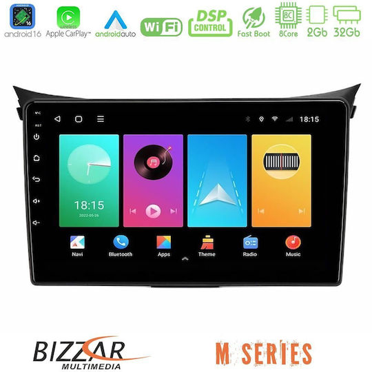 Bizzar Автомобилна Аудио Система За Hyundai i30 2012-2017 Bluetooth USB Вграден Wi-Fi GPS Apple CarPlay Android Auto CD С Touch Screen 9"