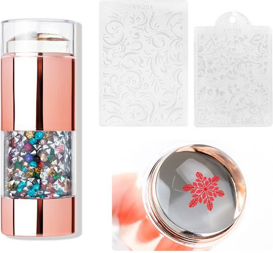 Nageldesign Briefmarken Strass Dekorativ Bunt