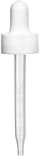 Pipetă Capac Zamo Picurător Pentru Copii Dop De Siguranță Gradare 0 25-1 00 Ml Diametru 24 Mm Albă