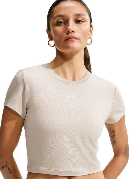 Nike Top crop pentru femei Cream